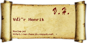 Vér Henrik névjegykártya